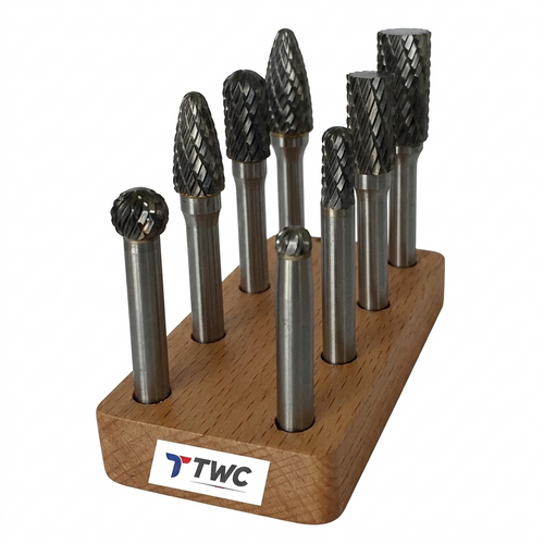 Set de Limas Rotativas en Tungsteno Sólido 8 Piezas